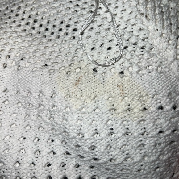 Michael Kors Women’s Size Small Open-Knit Sweater in White, Long Sleeve - Picture 7 of 8